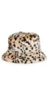 Stand Studio Brown Wera Faux Fur Leopard Bucket Hat In Leo