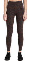 Varley Let's Move High-rise Stretch Recycled-polyester Leggings In Bronze Distorted Cheetah