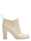 Bottega Veneta Shine Square Toe Ankle Rain Boots In Beige