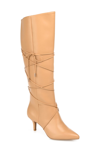 Journee Collection Kaavia Wrapped Tie Tall Boot In Tan
