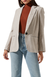 Astr Harlow Oversize Plaid Blazer In Taupe