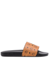 Mcm Logo-plaque Slides In Brown