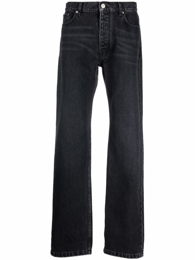 Balenciaga Low-rise Straight-leg Jeans In Black