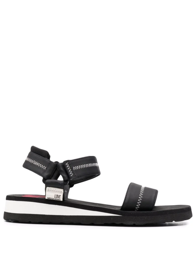 Love Moschino Logo Open-toe Sandals In Black