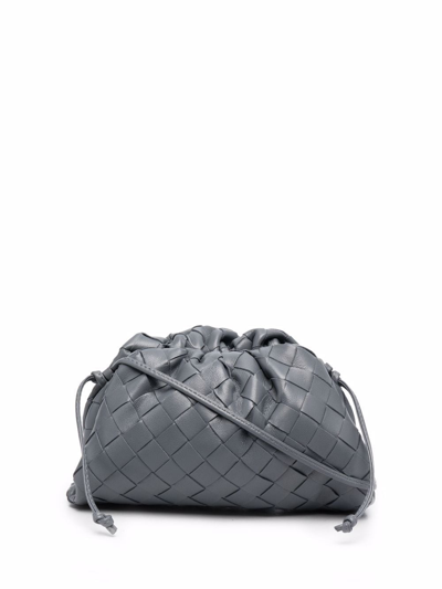 Bottega Veneta Interwoven-design Crossbody Bag In Grey
