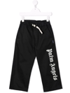 Palm Angels Blue Pants For Boy With Logo In Blue
