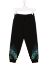 Marcelo Burlon County Of Milan Bandana Wings Graphic-print Cotton-blend Jogging Bottoms 4-12 Years In Black