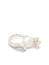CLAIRE ENGLISH TORTUGA PEARL-DETAIL RING