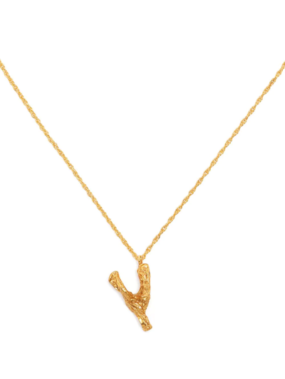 Loveness Lee Y Alphabet Pendant Necklace In Gold