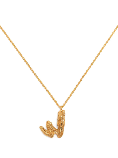 Loveness Lee W Alphabet Pendant Necklace In Gold