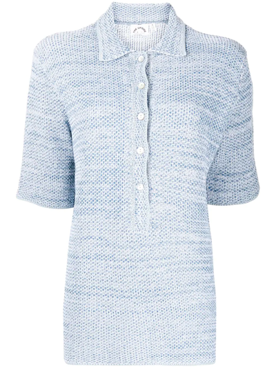 The Upside Aida Knit Polo Shirt In Blue