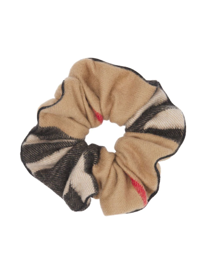 Burberry Check-pattern Cashmere Scrunchie In Brown