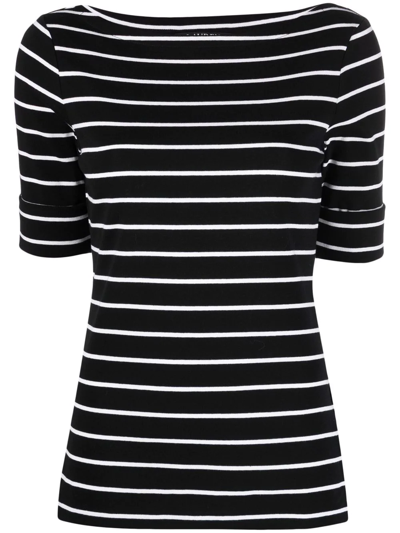 Ralph Lauren Judy Womens Boatneck Knit Pullover Top In Multi