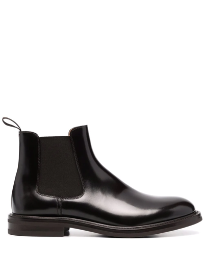 Scarosso Eric Leather Chelsea Boots In Brown Brushed Calf