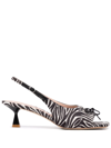 Scarosso Bella Zebra-print Pumps In Black