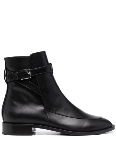 Scarosso Kelly Buckled Boots In Black Calf