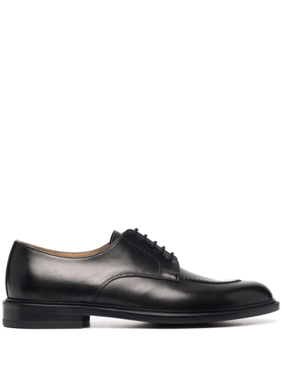 Scarosso Chuck Leather Derby Shoes In Black