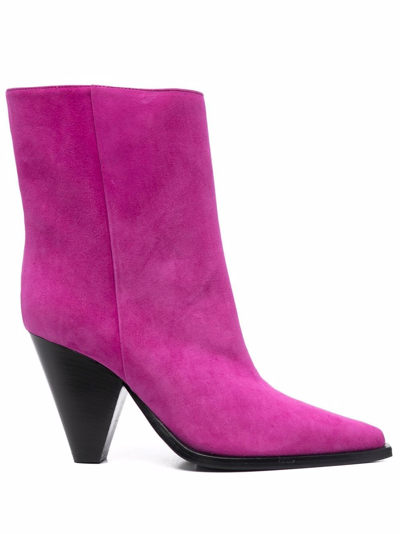 Scarosso Emily Suede Boots In Fuchsia - Suede