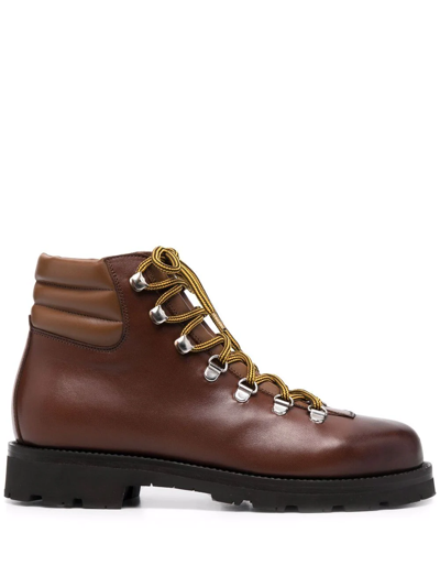 Scarosso Catherine Lace-up Boots In Chestnut Calf
