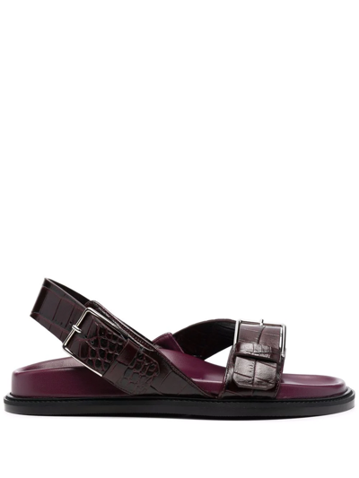 Scarosso Hailey Buckled Sandals In Purple