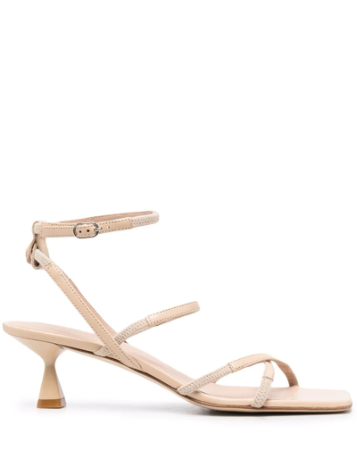 Scarosso Sally Leather Sandals In Beige - Calf