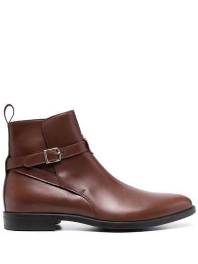 Scarosso Damiano Leather Boots In Dark Brown Calf