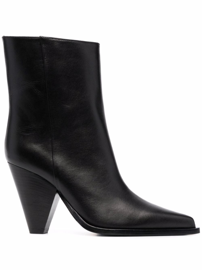 Scarosso Emily Leather 9mm Boots In Black Calf