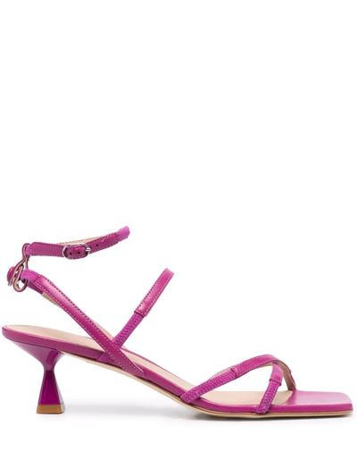 Scarosso Sally Leather Sandals In Fuchsia - Calf