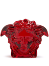 Versace Medusa Lumiere Crystal Paperweight In Rosso