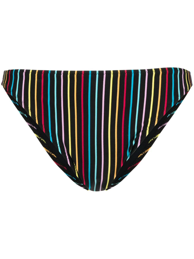 Solid & Striped The Elsa Pinstripe Bikini Bottoms In Black