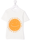 Stella Mccartney White Cotton T-shirt With Sun Print In White