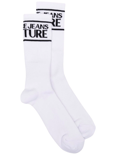 Versace Jeans Couture White Socks With Logo