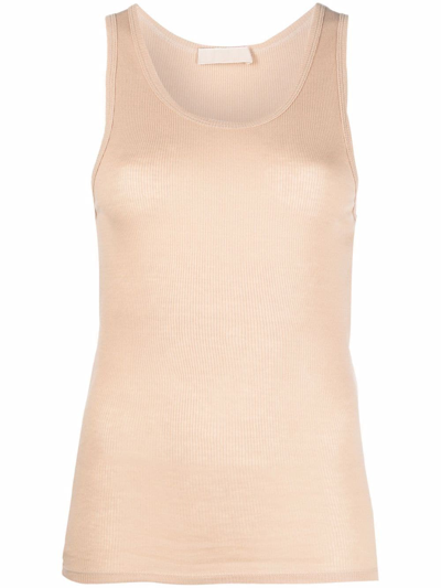 Wardrobe.nyc Ribbed Cotton Tank Top In Neutrals