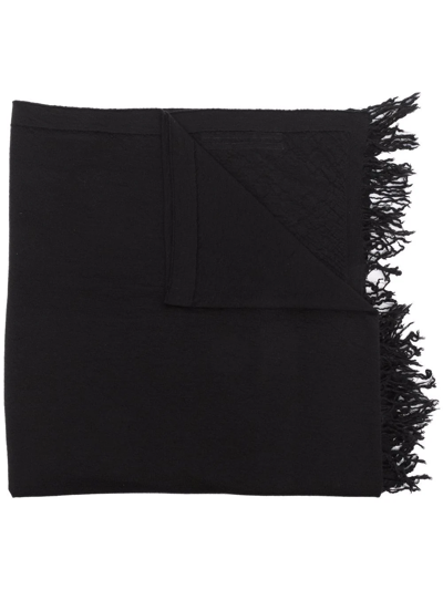 Rick Owens Fogachine Knitted Blanket Scarf In Black