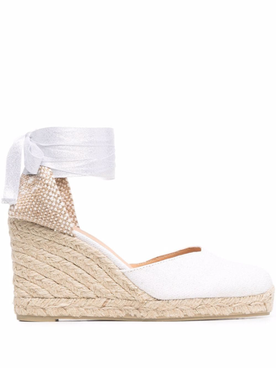 Castaã±er 'carina' White And Beige Canvas Closed-toe Espadrilles Woman
