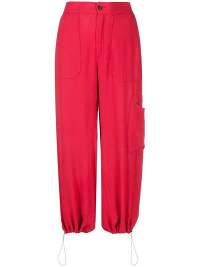 Fabiana Filippi Elasticated Cropped Trousers In Red