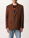 Valentino Single-breasted Virgin Wool Blazer In Tobacco