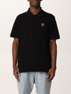 Belstaff Logo-patch Regular-fit Cotton Polo Shirt In Black