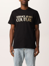 Versace Jeans Couture Cotton T-shirt With Logo In Black