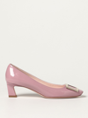 Roger Vivier 45mm Trompette Patent Leather Pumps In Pink