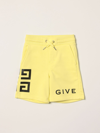 Givenchy Kids' Jogging Shorts With 4g Logo In Yellow