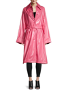 Mm6 Maison Margiela Belted Vinyl Trench Coat In Pink