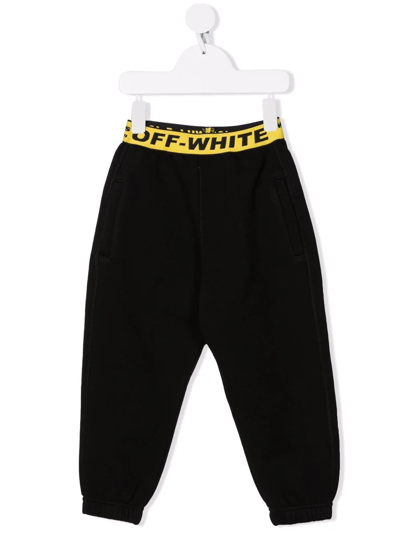 Off-white Logo-waistband Track Pants In Black  