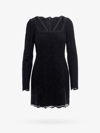 Dolce & Gabbana Black Stretch Silk Charmeuse Lace Dress In Black