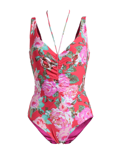 Fisico One-piece Swimsuits In Red