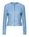 Street Leathers Jackets In Sky Blue