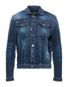 Shop Dsquared2 Man Denim Outerwear Blue Size 38 Cotton, Elastane