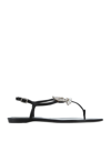 ROGER VIVIER ROGER VIVIER WOMAN THONG SANDAL BLACK SIZE 4.5 TEXTILE FIBERS