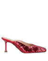 Cesare Paciotti Woman Mules & Clogs Red Size 7.5 Textile Fibers