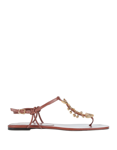 Tory Burch Toe Strap Sandals In Brown